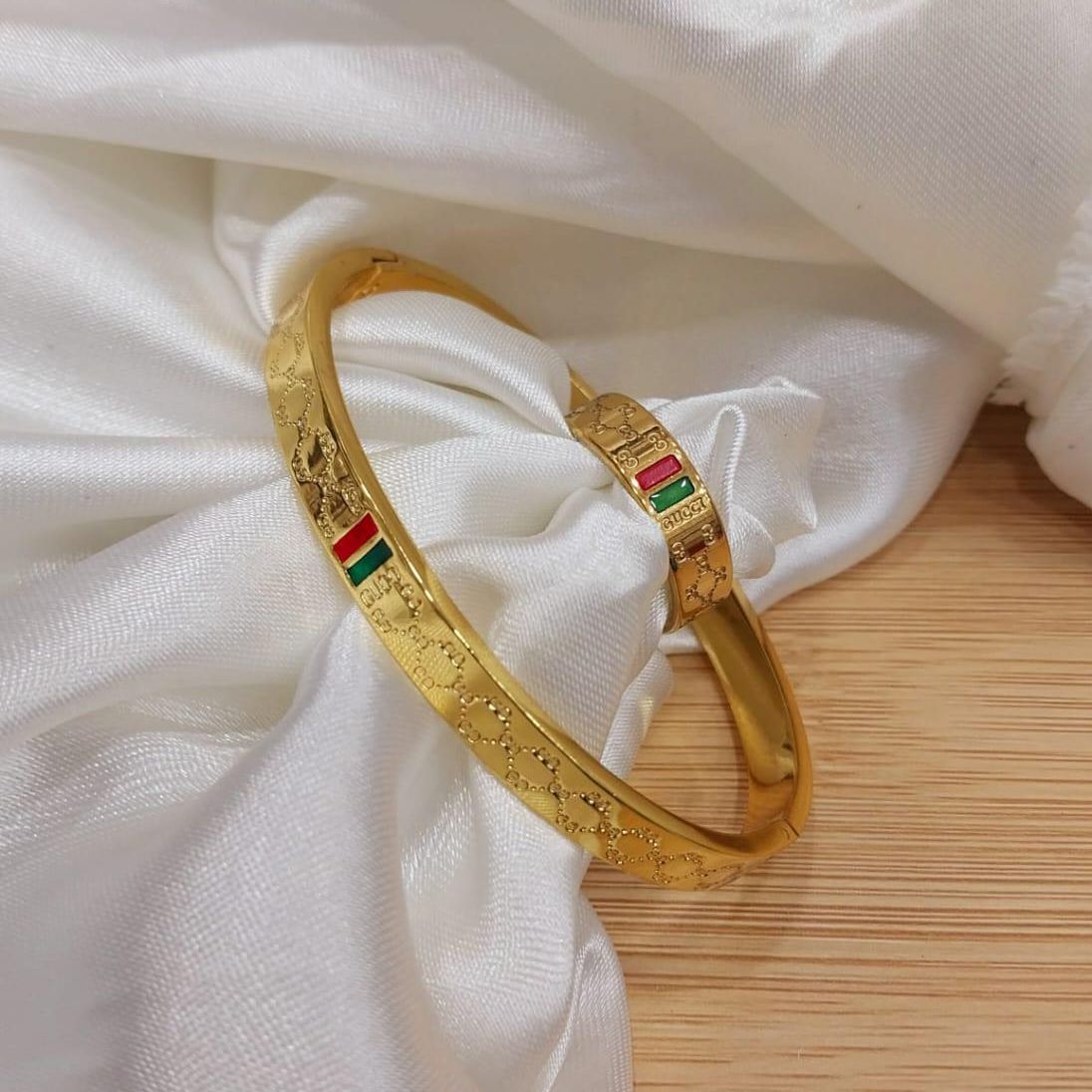 Gold Plated Stainless Steel Bangles And A Matching Ring Providing Elegant Design Everyday Fashion Support View Gallery - Pakistan