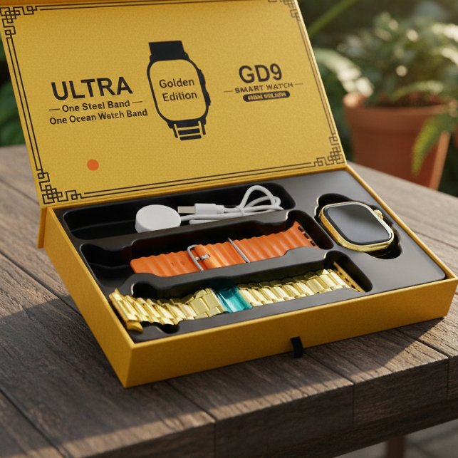 GD9 Ultra Golden Edition Smart Watch Providing Premium Design Stylish Appearance And Everyday Smart Wear Support View Gallery - Pakistan