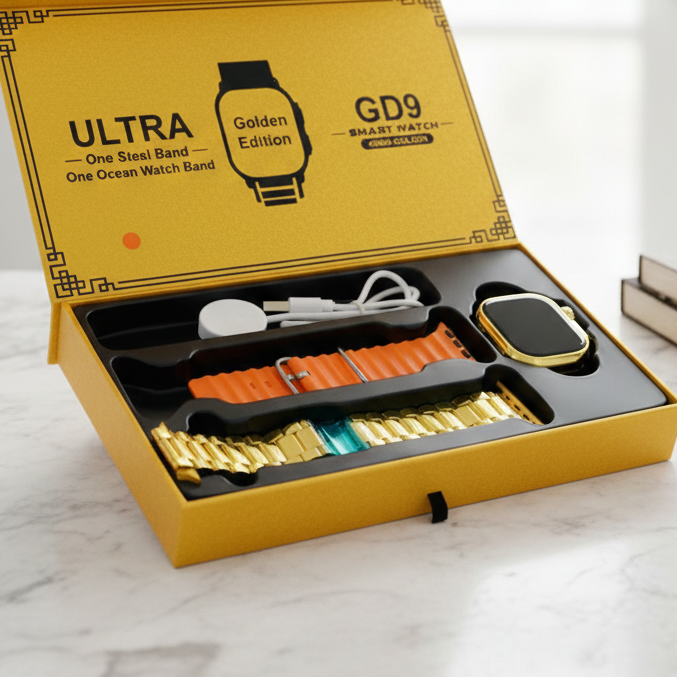 GD9 Ultra Golden Edition Smart Watch Providing Premium Design Stylish Appearance And Everyday Smart Wear Support View Gallery - Pakistan