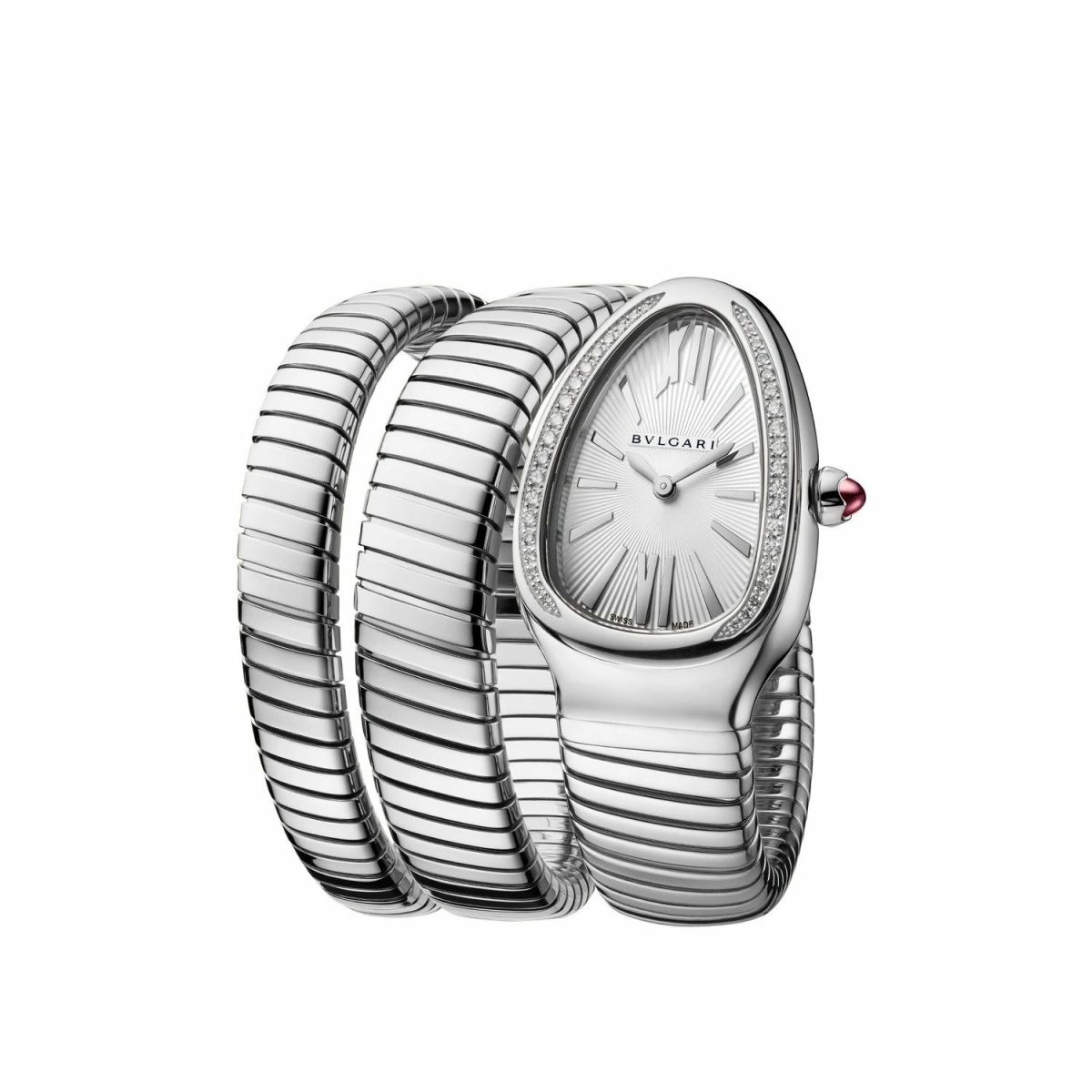 Triple‑Wrap Snake Watch | Diamond‑Set Bezel | Luxury Fashion Accessory View Gallery - Pakistan