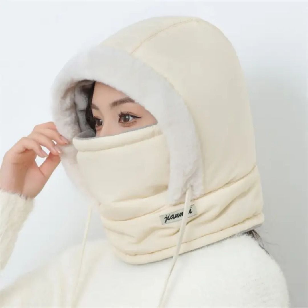 Hoodie Beanie Bonnet Cap Universal Winter Thermal Balaclava Hood with Integrated Face Mask and Windproof Fleece Lining for Extreme Cold Weather Protection ( random colour ) View Gallery - Pakistan