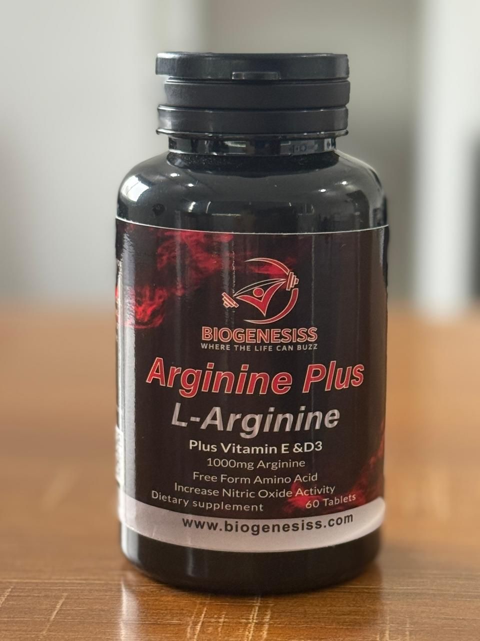 Biogenesiss Arginine Plus Premium L-Arginine Complex – 1000mg Free Form Amino Acid with Vitamins E & D3 for Nitric Oxide Boost, Circulation, and Muscle Recovery (60 Tablets) View Gallery - Pakistan