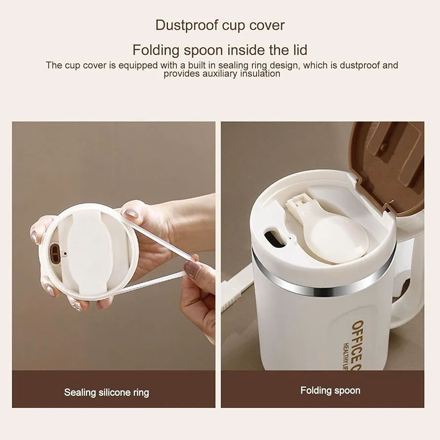 Stainless Steel Coffee Mug | Insulated | Anti‑Slip Bottom | With Spoon | Office & Home Use View Gallery - Pakistan