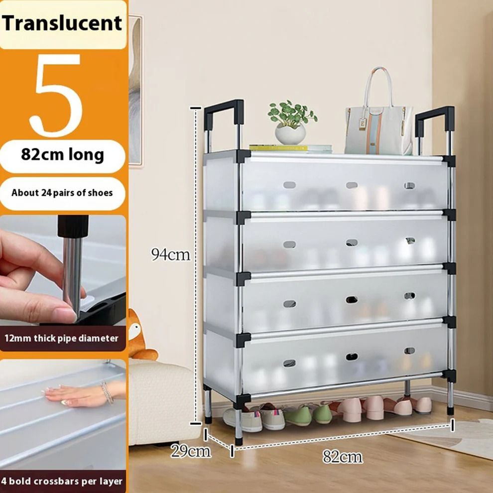 Modern Multi‑Layer Shoe Storage Rack | Dustproof Cover & Handles | Space‑Saving Organizer View Gallery - Pakistan