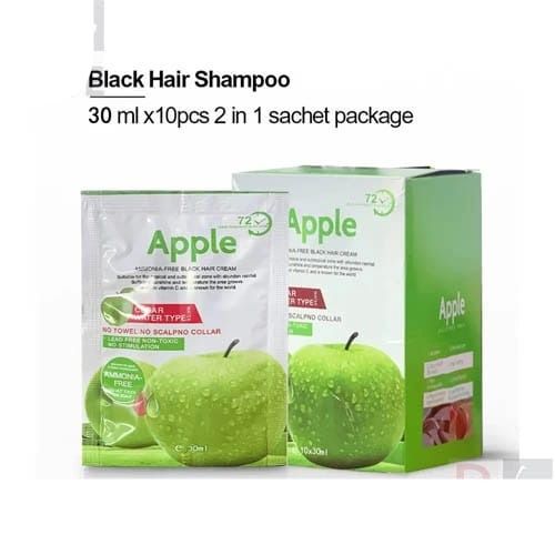 Apple Ammonia-Free Black Hair Shampoo (30ml x 10 Sachets) View Gallery - Pakistan