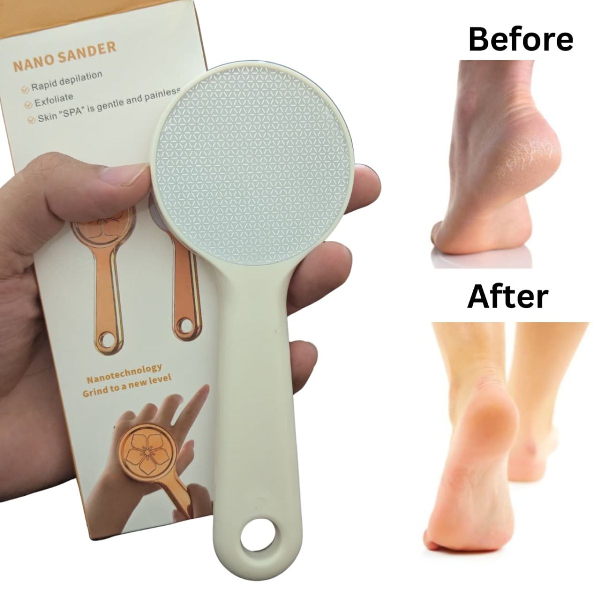 Nano Glass Foot File Scrubber With A Handle Providing Smooth Care Everyday Foot Care Support (Random Color) View Gallery - Pakistan