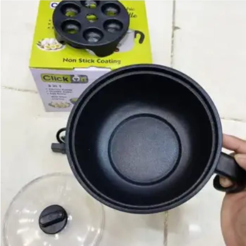 Click On 3-in-1 Multi-Functional Electric Kettle – Noodle Maker, Egg Boiler & Hot Pot with Non-Stick Coating View Gallery - Pakistan