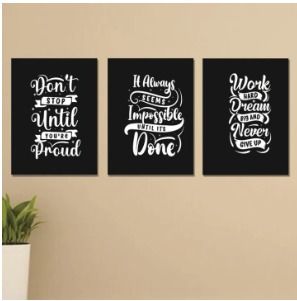 Set of 3 Wooden Photo Tile Wall Art Frames (8×11 Inches) – Premium MDF Spiritual Wall Décor with Easy Stick Back View Gallery - Pakistan