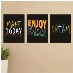 Set of 3 Wooden Photo Tile Wall Art Frames (8×11 Inches) – Premium MDF Spiritual Wall Décor with Easy Stick Back