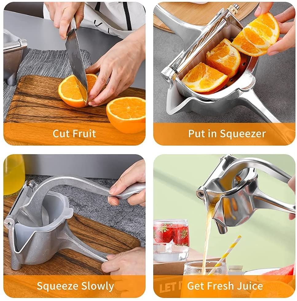 Stainless Steel Lemon Orange Clip Handheld Fruit Juicer | Durable Manual Portable Juicer | Kitchen & Baby Fruit Squeezer View Gallery - Pakistan
