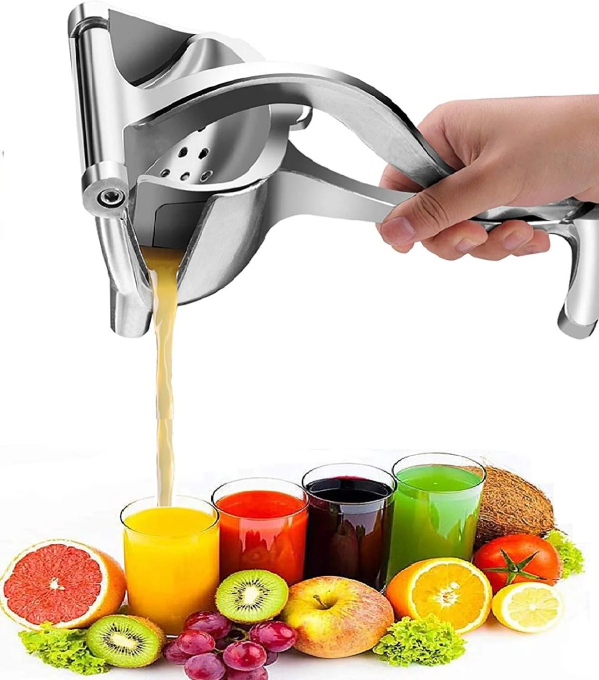 Stainless Steel Lemon Orange Clip Handheld Fruit Juicer | Durable Manual Portable Juicer | Kitchen & Baby Fruit Squeezer View Gallery - Pakistan