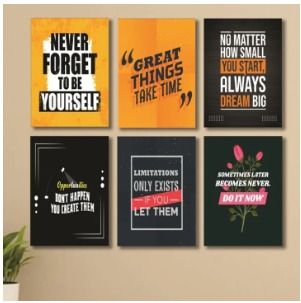 Set of 6 Wooden Photo Tile Wall Art Frames (8×11 Inches) – High-Quality MDF Spiritual Wall Décor with Easy Stick Back View Gallery - Pakistan