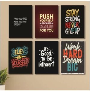 Set of 6 Wooden Photo Tile Wall Art Frames (8×11 Inches) – MDF Spiritual Wall Décor with Easy Stick Back View Gallery - Pakistan
