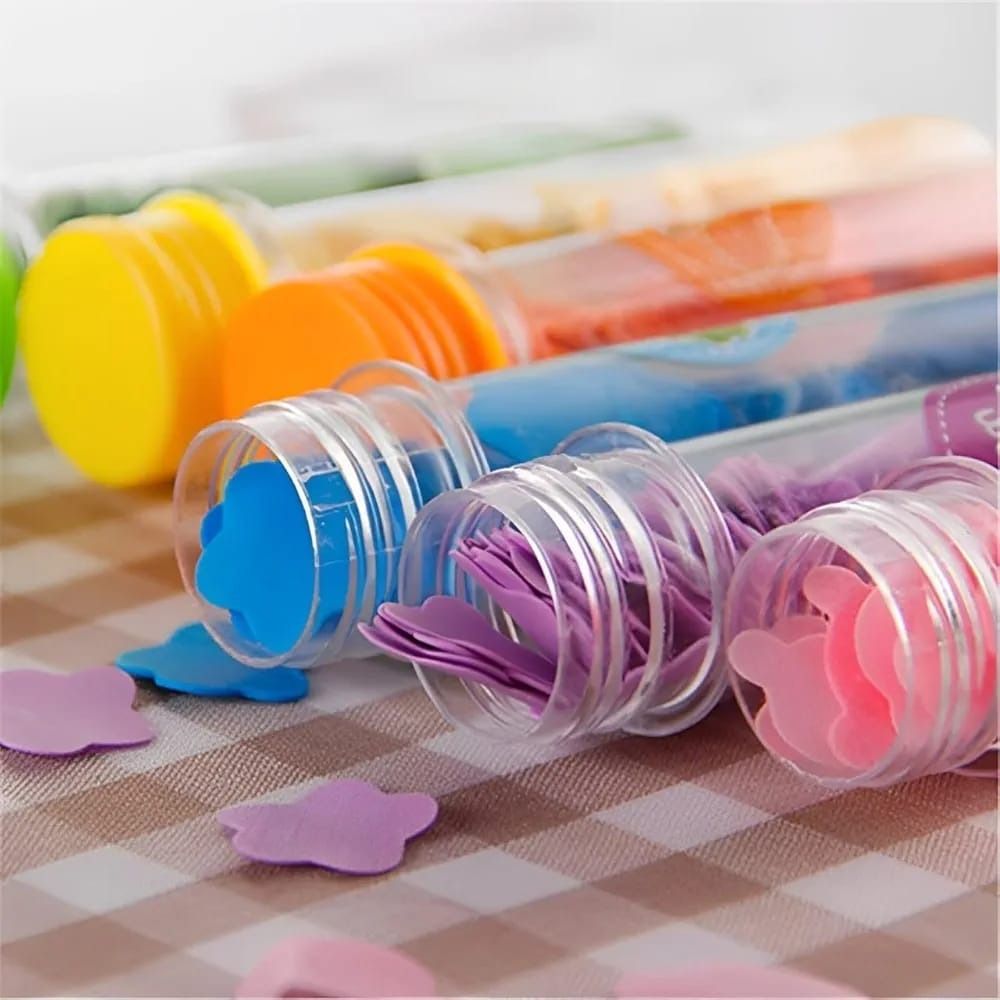 100 Pcs Disposable Flower Paper Soap With Portable Tube Multi Color Travel Sheets For Hand Washing And Outdoor Use Premium Quality (Random Color) View Gallery - Pakistan