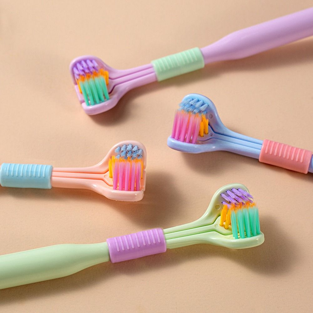 Three-Sided Soft Hair Toothbrush | Wrap-Around Deep Cleaning Manual Toothbrush for Adults & Children (Random Color, 1 Pc) View Gallery - Pakistan