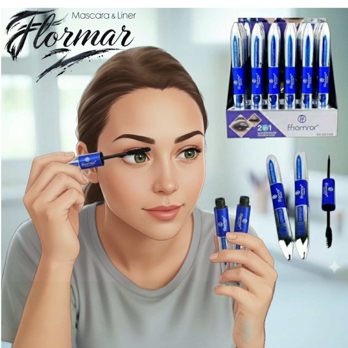 Flormar 2-In-1 Mascara &amp; Eyeliner | Volumizing Lashes &amp; Precise Eye Definition