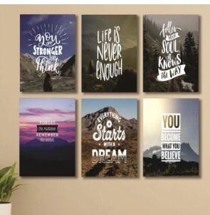 Set of 6 Wooden Wall Art Photo Tile Frames (8×11 Inches) – Spiritual Home &amp; Office Wall Décor