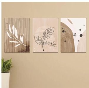 Set Of 3  Art Wooden Frames For Wall Decoration / Sticky Photo Tile