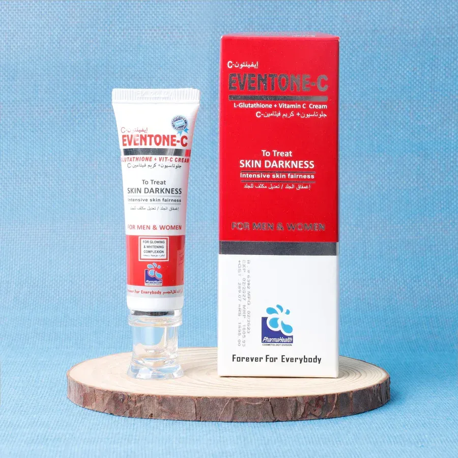 Eventone‑C Cream | L‑Glutathione + Vitamin C | 10 g | Treats Skin Darkness & Pigmentation View Gallery - Pakistan