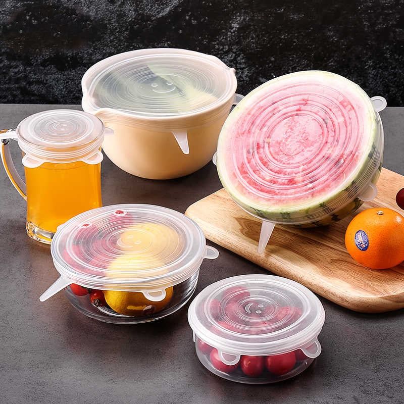 Silicone Stretch Lids | Pack of 6 | Reusable Bowl Covers | Multi‑Size Food Savers | Random Colour View Gallery - Pakistan