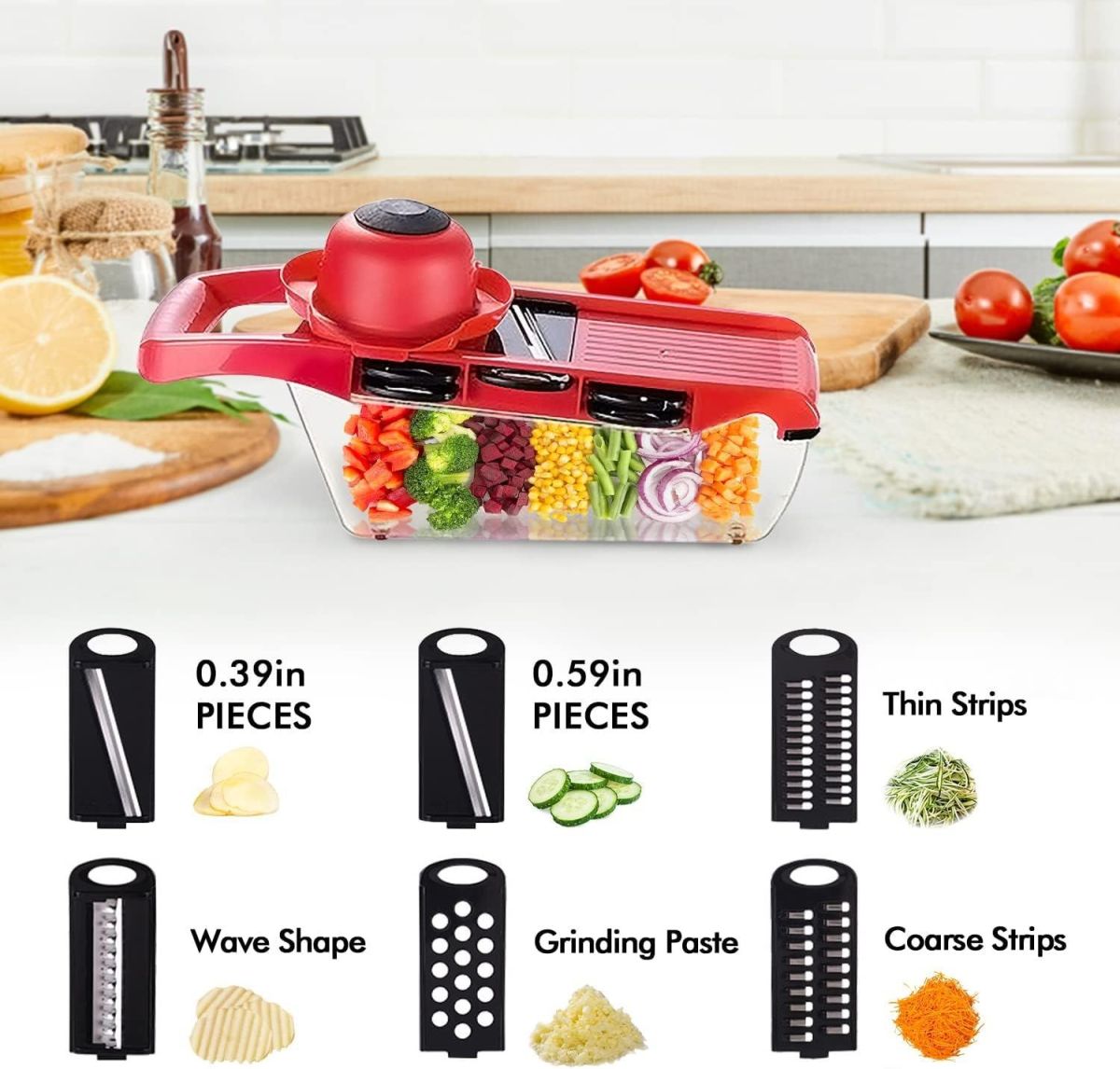 Multi‑Functional 10‑in‑1 Mandoline Slicer | Vegetable Cutter, Peeler, Chopper, Grater & Shredder View Gallery - Pakistan