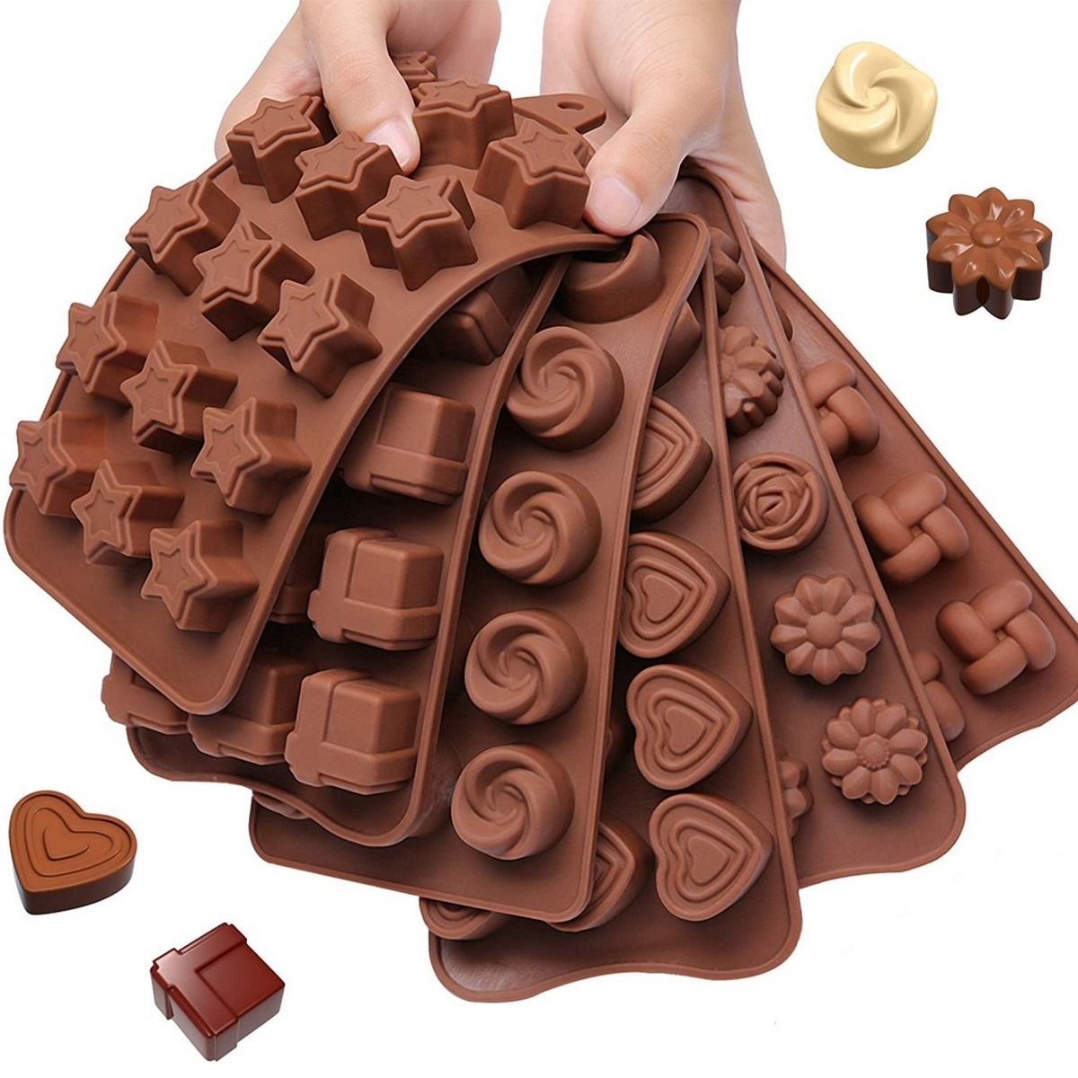 Silicone Chocolate Molds | Non-Stick Candy &amp; Cake Chocolate Making Mold Kit | For Kids &amp; Adults
