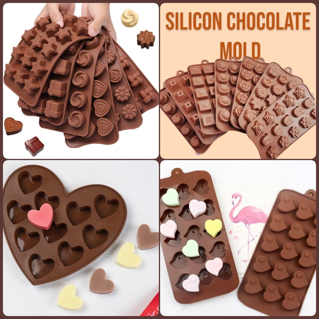 Silicone Chocolate Molds | Non-Stick Candy & Cake Chocolate Making Mold Kit | For Kids & Adults View Gallery - Pakistan