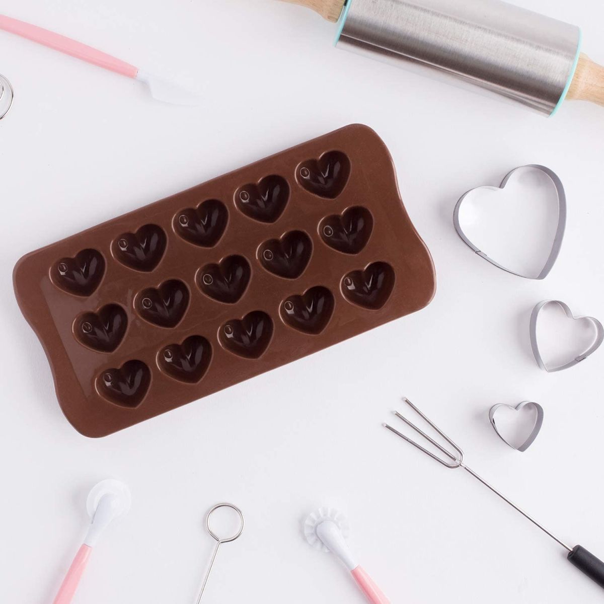 Silicone Chocolate Molds | Non-Stick Candy & Cake Chocolate Making Mold Kit | For Kids & Adults View Gallery - Pakistan