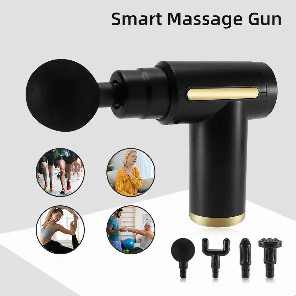 4-in-1 Massage Gun | Deep Tissue Percussion Massager with 4 Attachments | Handheld Electric Muscle Therapy Device View Gallery - Pakistan