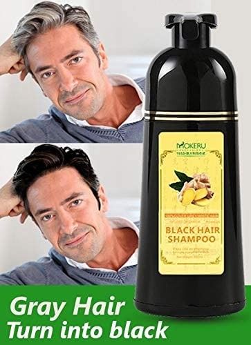 Mokeru 200ml Organic Ginger Black Hair Shampoo | Herbal Permanent Gray Hair Dye | For Men & Women View Gallery - Pakistan