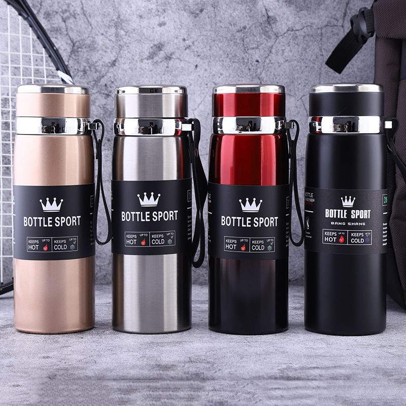 Vacuum Insulated Stainless Steel Sports Bottle with Integrated Carry Strap and Leak-Proof Lid ( RANDOM COLOUR )