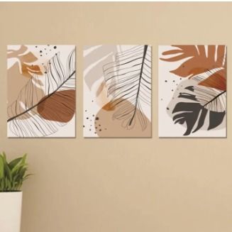 Set Of 3 Sticky Wooden Canvas Frames For Wall Decore Aesthatic Art / Sticky Phototiles For Room Wall Decoration View Gallery - Pakistan