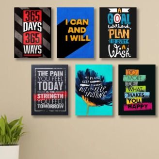 Set Of 6 Sticky Wooden Canvas Frames For Wall Decore Aesthatic Art / Sticky Phototiles For Room Wall Decoration View Gallery - Pakistan