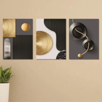 Set Of 3 Sticky Wooden Canvas Frames For Wall Decore Aesthatic Art / Sticky Phototiles For Room Wall Decoration View Gallery - Pakistan