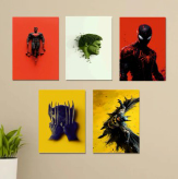 Set Of 3 Sticky Wooden Canvas Frames For Wall Decore Aesthatic Art / Sticky Phototiles For Room Wall Decoration View Gallery - Pakistan