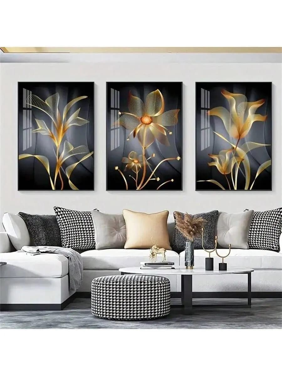 Set Of 3 Sticky Wooden Canvas Frames For Wall Decore Aesthatic Art / Sticky Phototiles For Room Wall Decoration View Gallery - Pakistan
