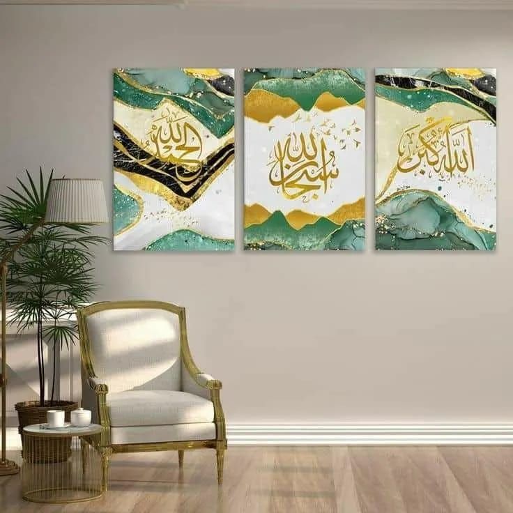 Set Of 3 Sticky Wooden Canvas Frames For Wall Decore Aesthatic Art / Sticky Phototiles For Room Wall Decoration View Gallery - Pakistan
