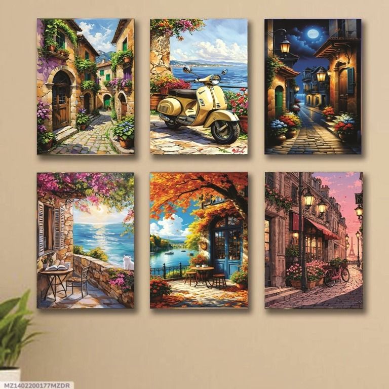 Set of 6 Wall Art Wooden Phototile Frames for Wall Decor View Gallery - Pakistan