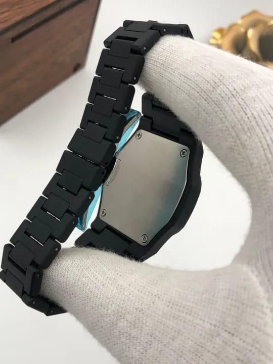 The Noir Eastern Minimalist – Matte Black Octagonal Timepiece ( without box) View Gallery - Pakistan