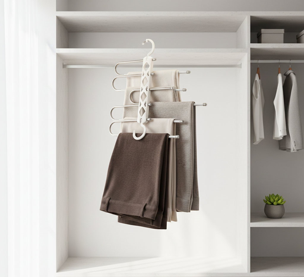 Multi-Tier Space-Saving Pants Hanger View Gallery - Pakistan