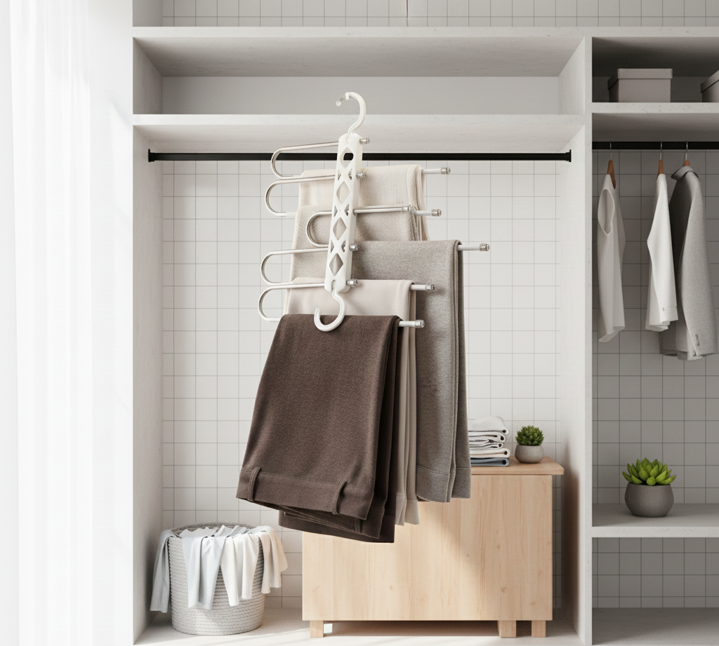 Multi-Tier Space-Saving Pants Hanger View Gallery - Pakistan