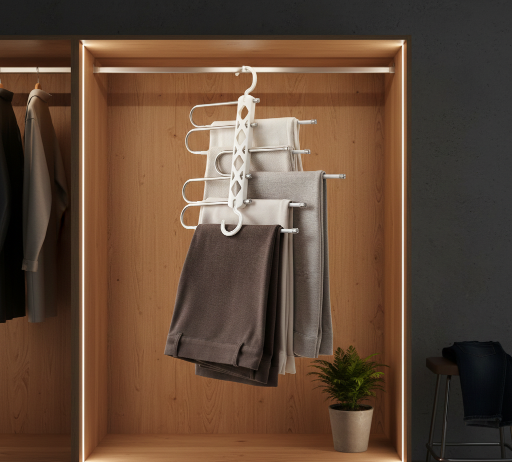 Multi-Tier Space-Saving Pants Hanger View Gallery - Pakistan