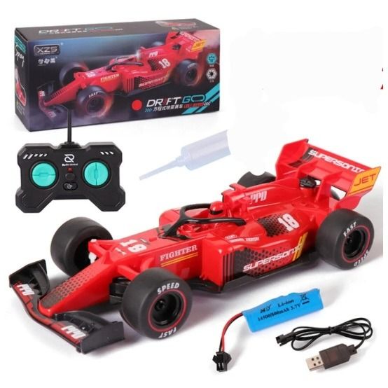 F1 Equation High-Speed RC Racing Car with Mist Spray Exhaust and LED Lights View Gallery - Pakistan