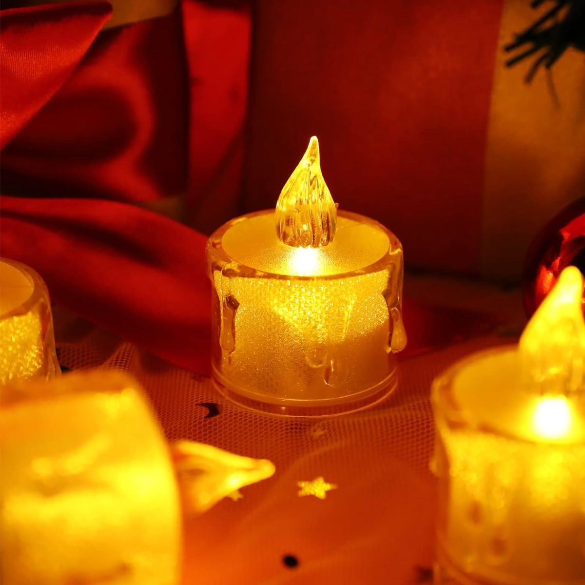 Flickering LED Flameless Tea Light Candles with Realistic Wax Drip (1 pcs) View Gallery - Pakistan