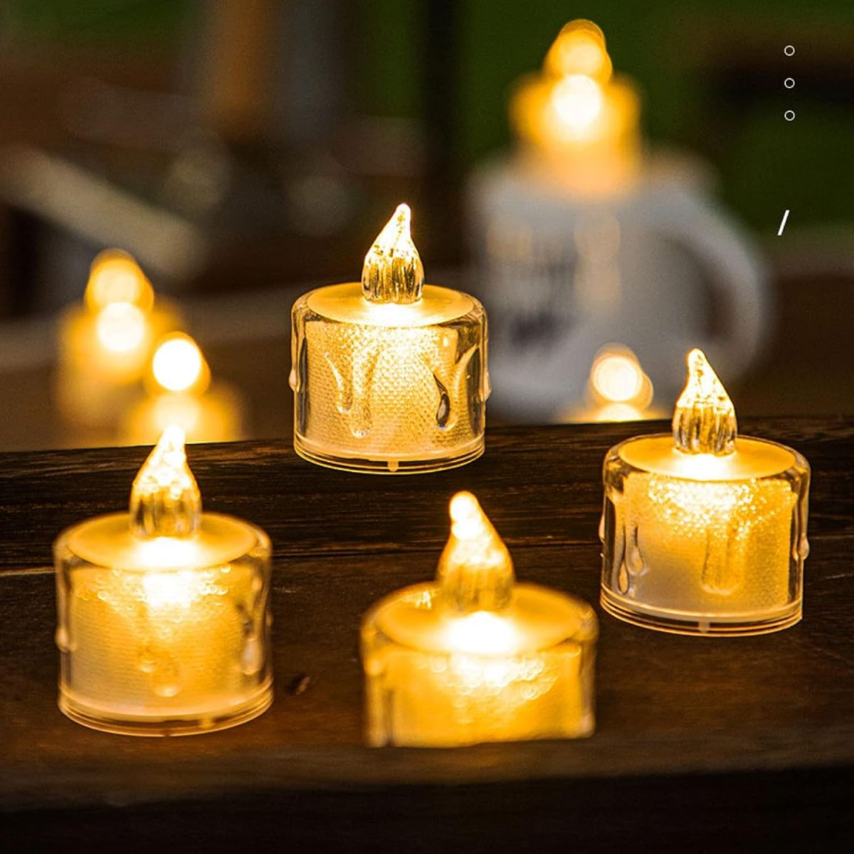 Flickering LED Flameless Tea Light Candles with Realistic Wax Drip (1 pcs) View Gallery - Pakistan