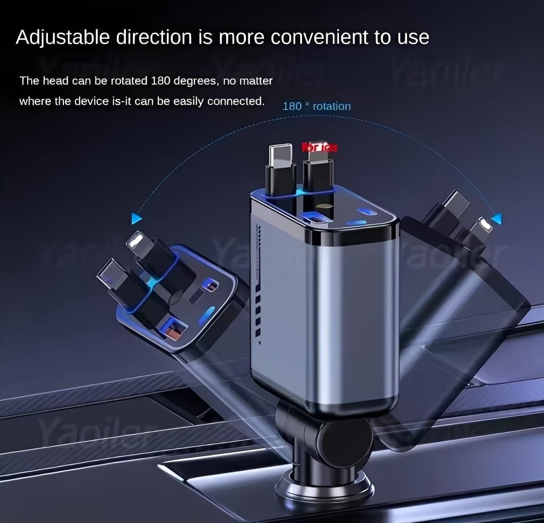 C6 4 In 1 Multi Functional Car Charger Fast Charging With Star Light Providing Durable Quality - 20 Watt View Gallery - Pakistan