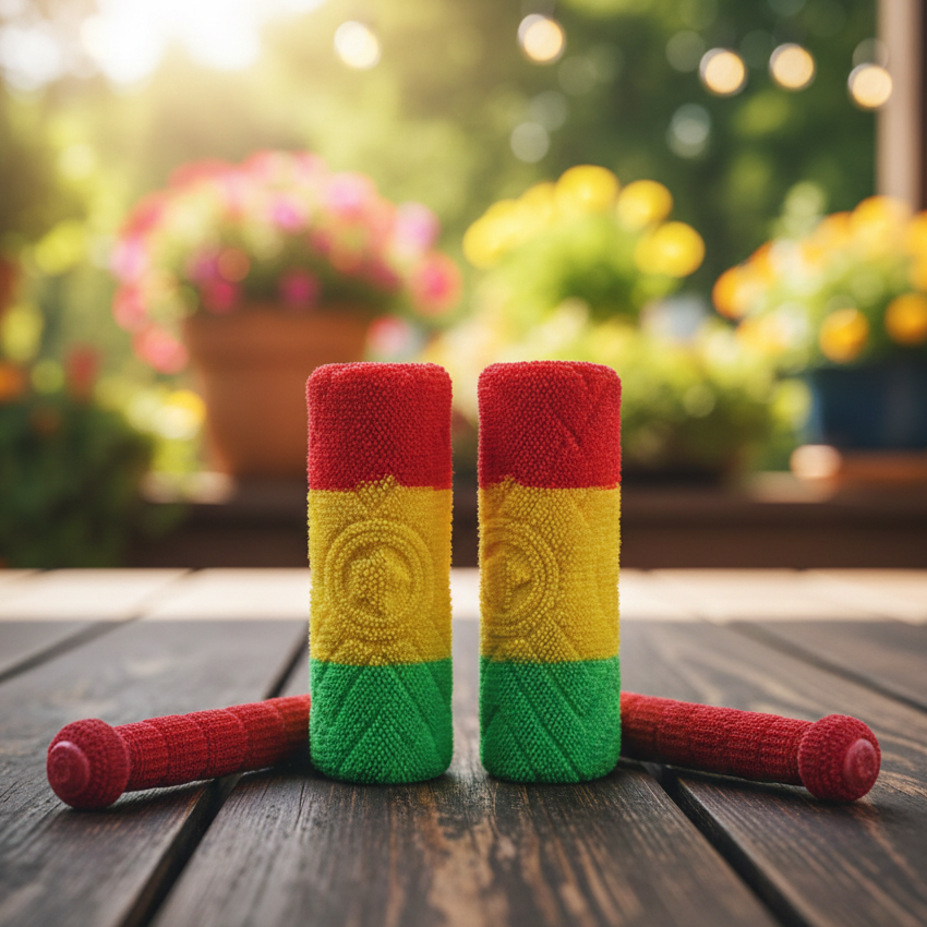 Rubber Bike Handle Grip Cover With Clutch And Brake Cover Providing Durable Quality Comfortable Use (Random Color)