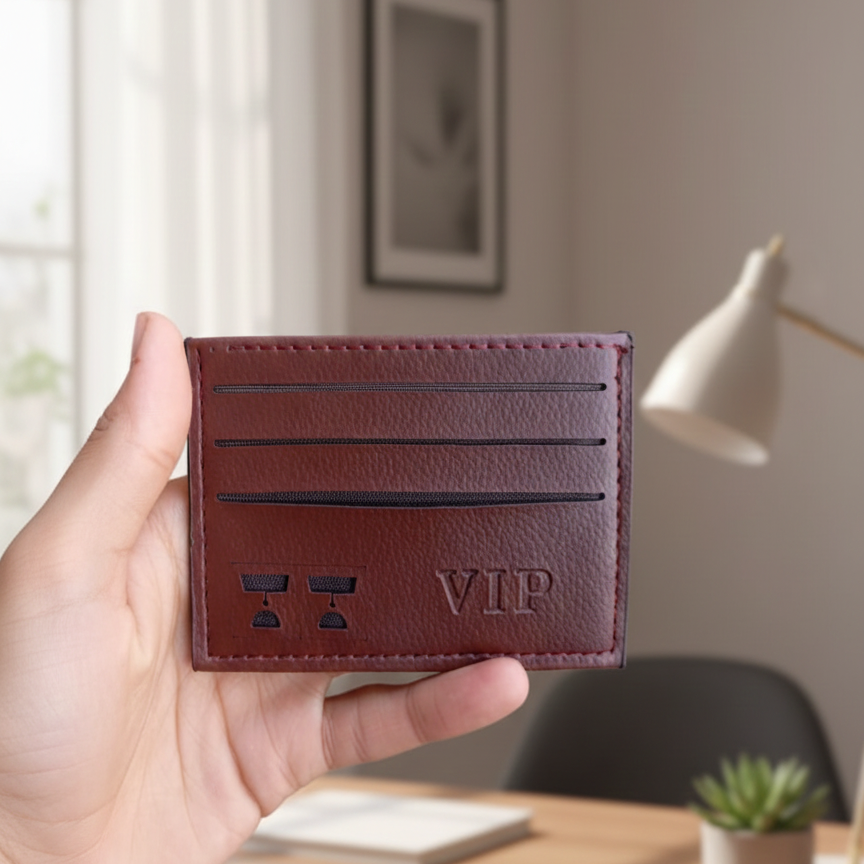 Pu Leather Vip Card Holder Wallet Providing Durable Quality Comfortable Use Practical Organization - Black View Gallery - Pakistan