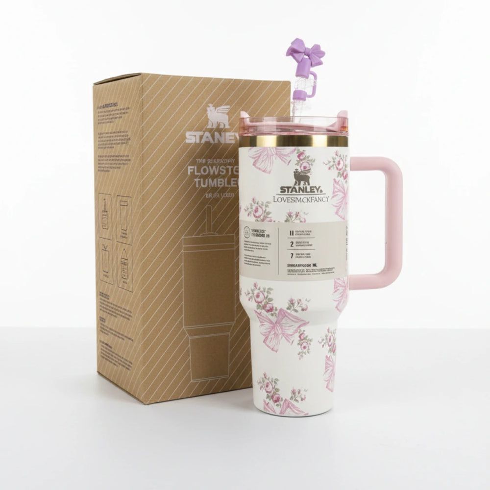 Stanley Pastel Edition Tumbler | Elegant Floral Design | Large Capacity (Random Color)
