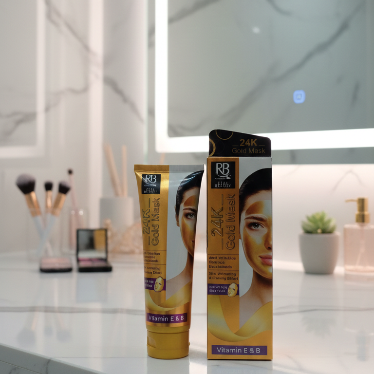 RB Cosmetics Real Beauty 24K Gold Mask | Hydrating & Brightening | Luxury Skincare Treatment | Original View Gallery - Pakistan